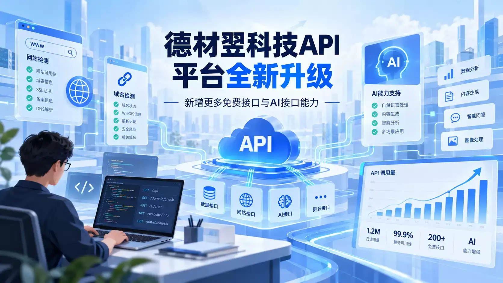 德材翌科技API平台全新升级通知：更多实用接口与AI能力现已开放-德材翌科技资讯www.dcykjgw.com